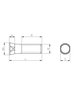 Tornillo arado cabeza cónica  12x33  12.9   100unds