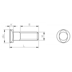 Tornillo arado dos prisioneros 12x35  8.8  100unds