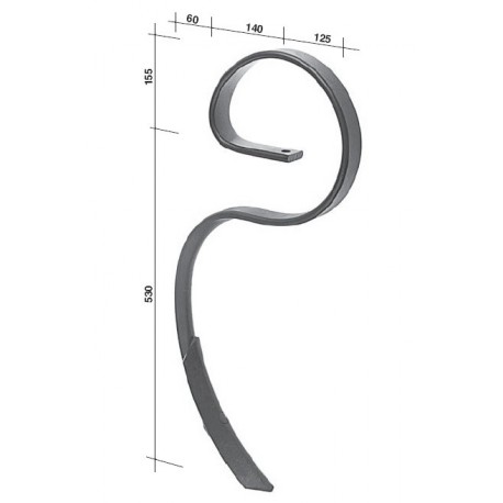 Brazo Vibrocultor 1 agujero 45x12 Brazo Vibrocultor 1 agujero 45x12